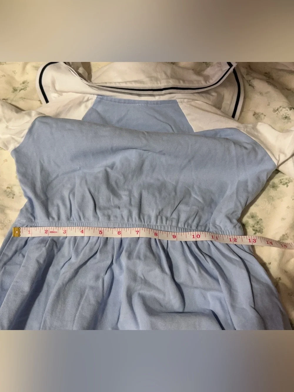 Sailor-Style Light Blue & White Girls' Casual Dress